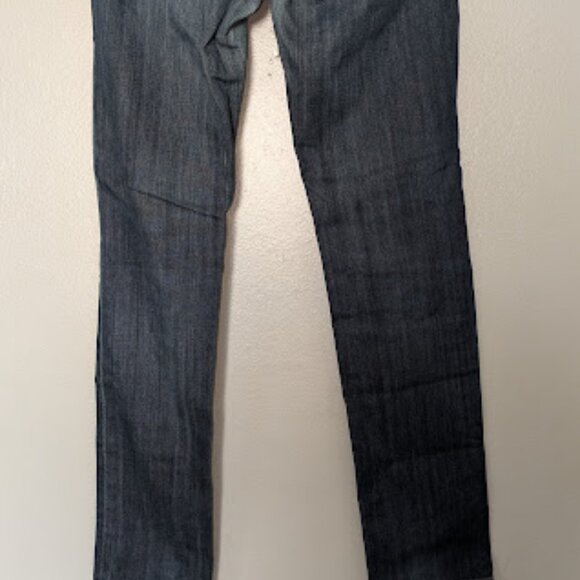 7 for All Mankind 28 Straight Leg Low Rise Dark Blue Denim Wash Women's Jeans - Picture 4 of 7